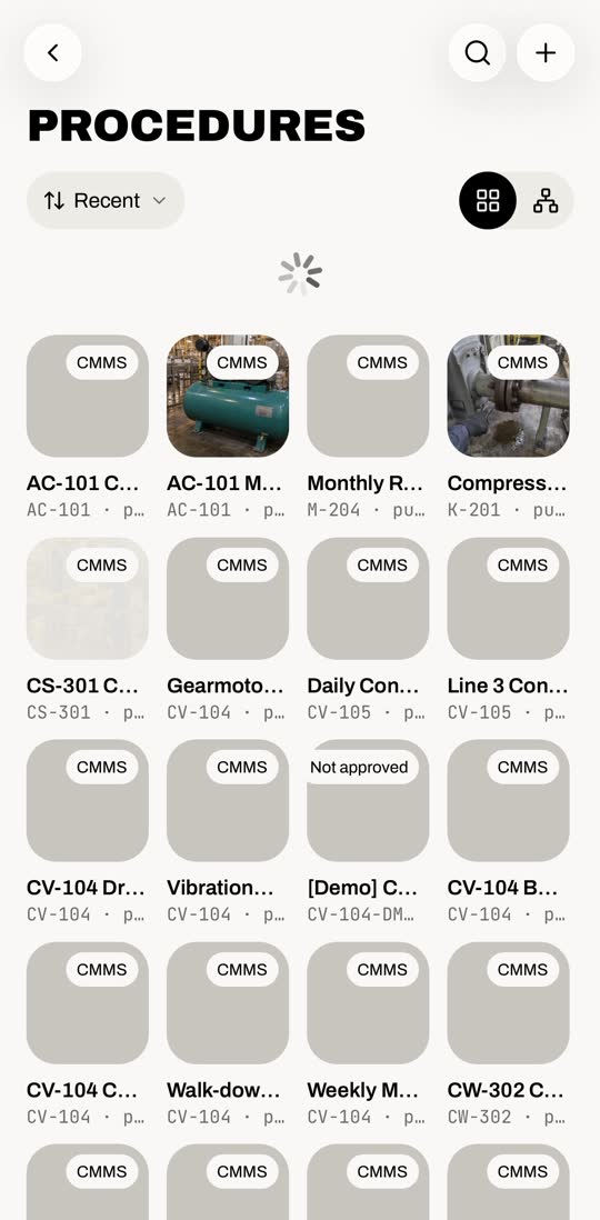 Procedures list, scrolled to the new Top Plate procedure, highlighted